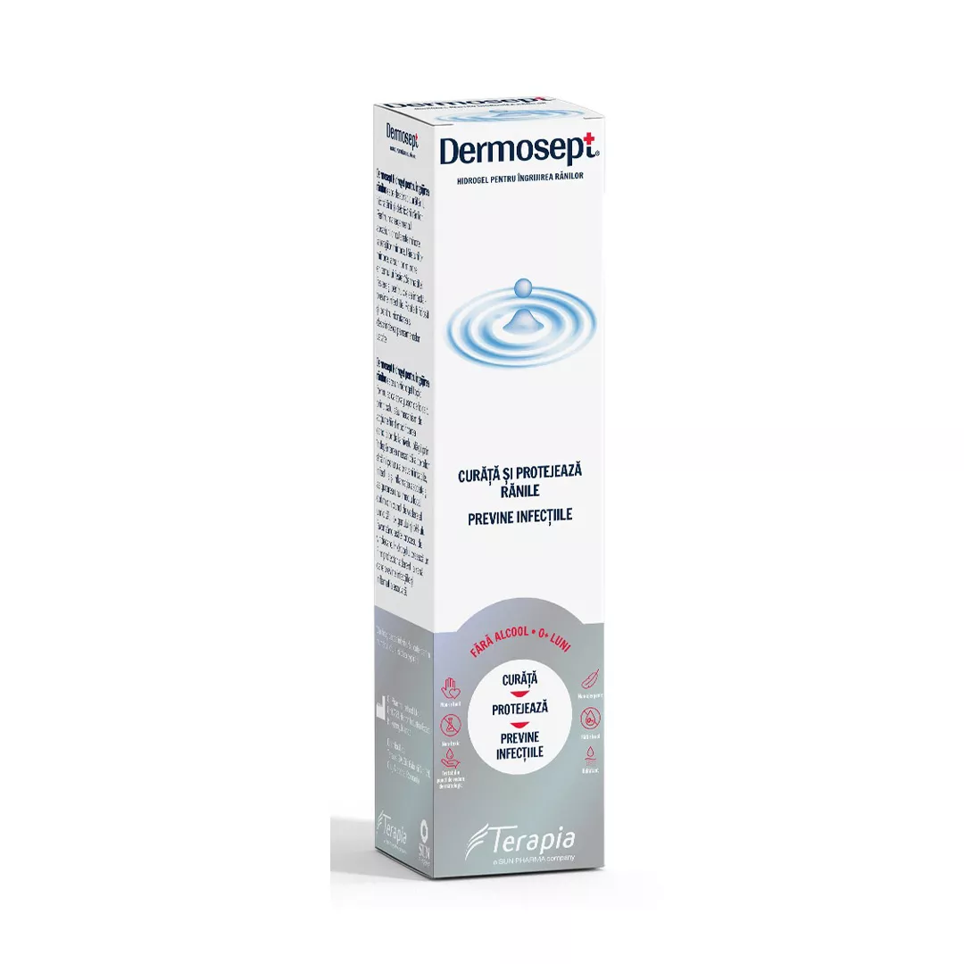 Spray hydrogel pentru ingrijirea ranilor Dermosept, 150 ml, Terapia SA, [],farmaciabajan.ro