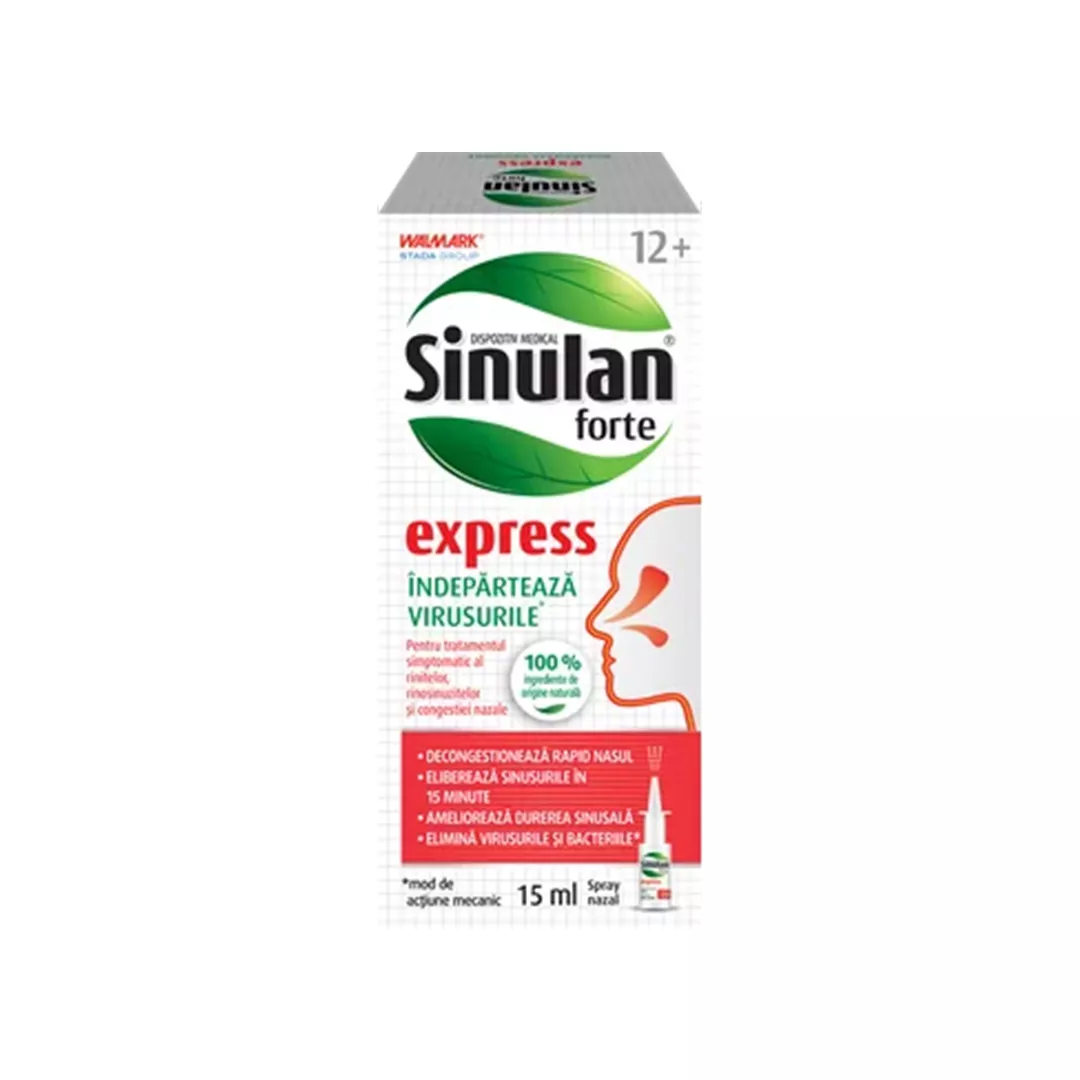 Spray nazal Sinulan Express Forte, 15ml, Walmark, [],farmaciabajan.ro