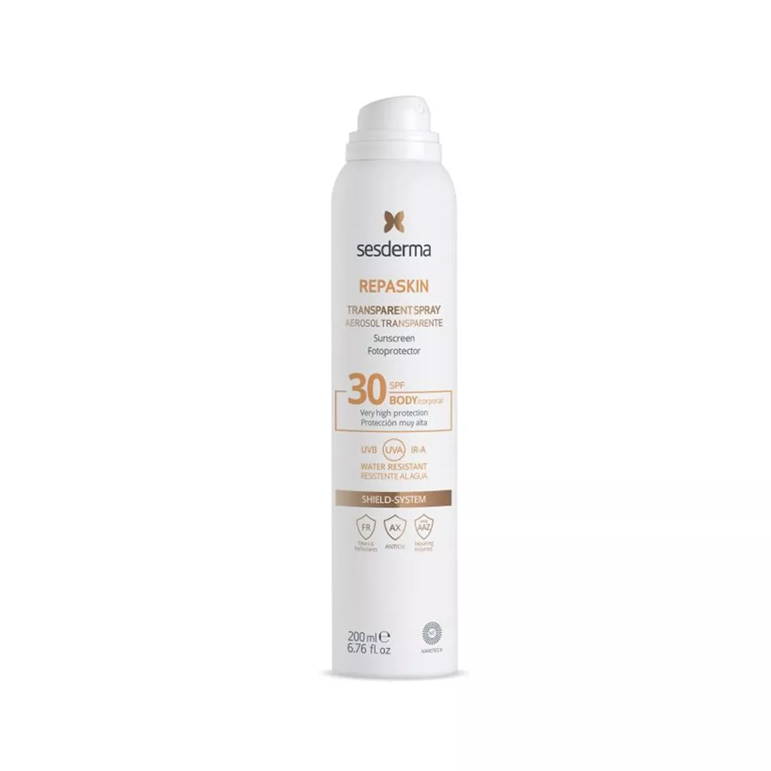 Spray pentru corp fotoprotector transparent REPASKIN, SPF 30, 200 ml, Sesderma, [],https:farmaciabajan.ro