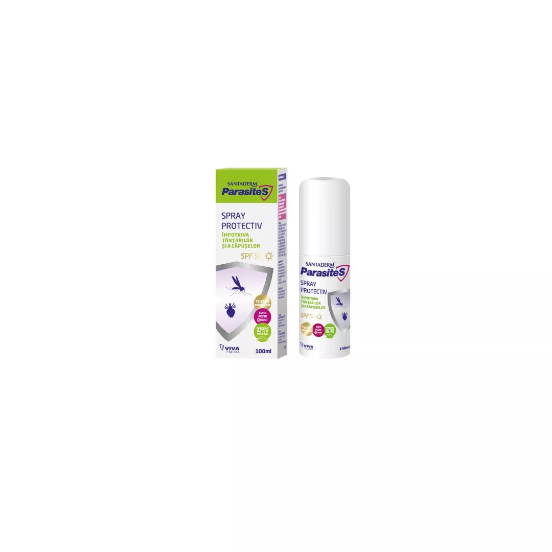 Spray protectiv tantari si capuse SPF 50, 100 ml, Santaderm Parasites, [],farmaciabajan.ro