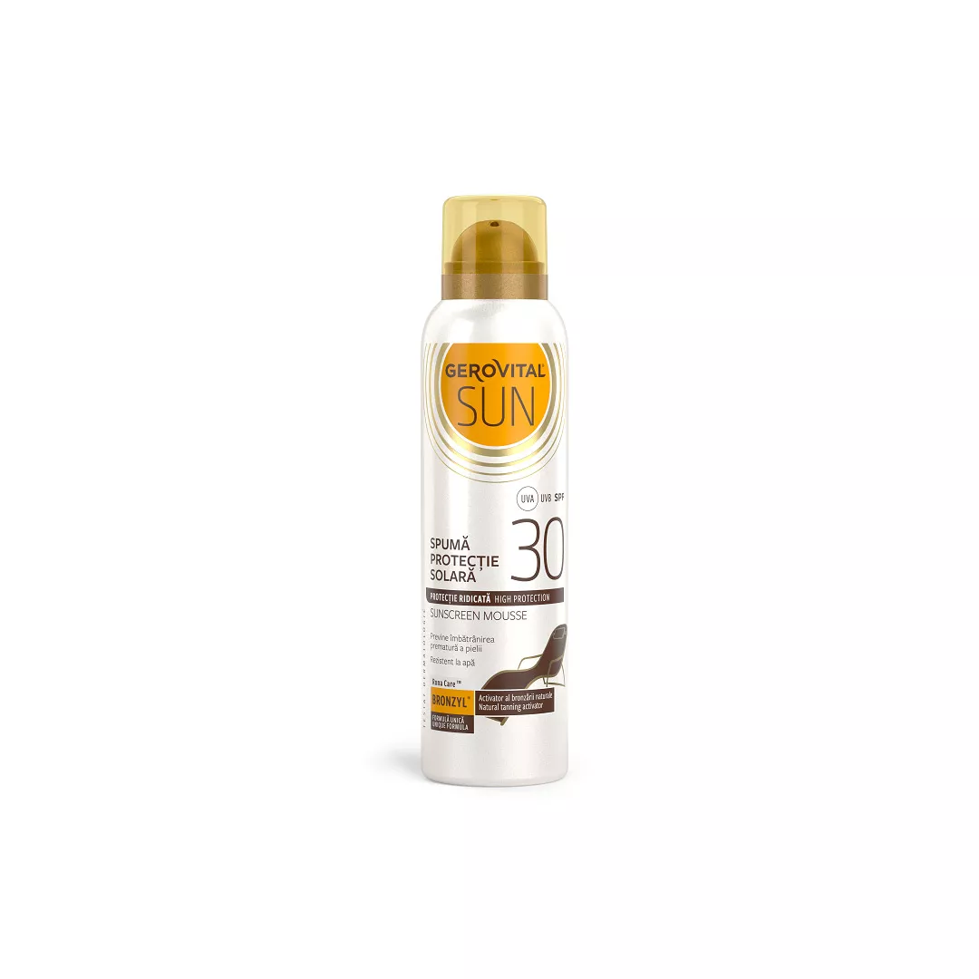 Spuma protectie solara SPF 30 Sun, 150 ml, Gerovital, [],farmaciabajan.ro