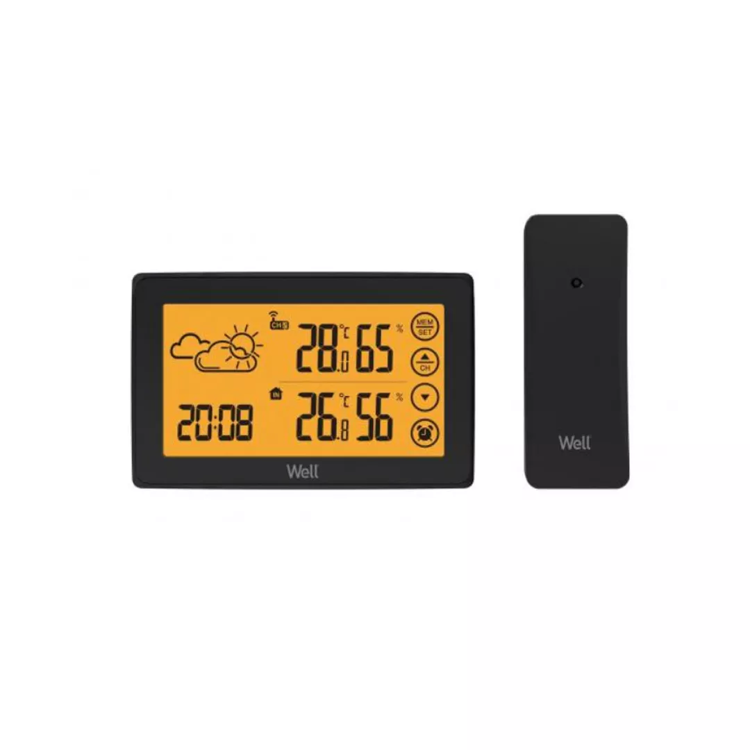 Statie meteo Well Augury, cu senzor extern, umiditate, temperatura, ecran tactil si luminat, [],farmaciabajan.ro