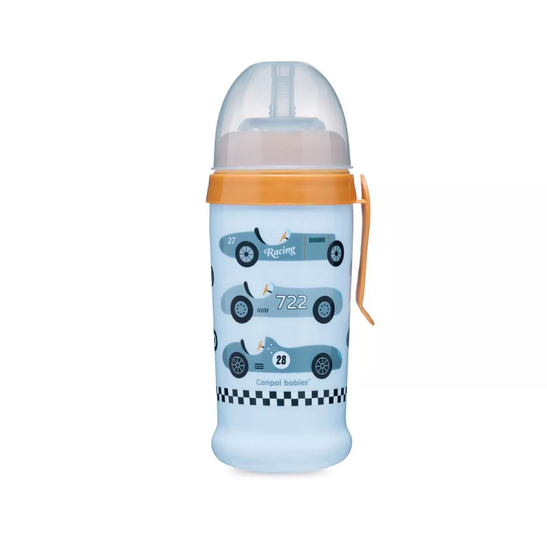 Sticluta sport RACING, albastru deschis, 350 ml, 12 luni +, 56/516 , Canpol, [],farmaciabajan.ro