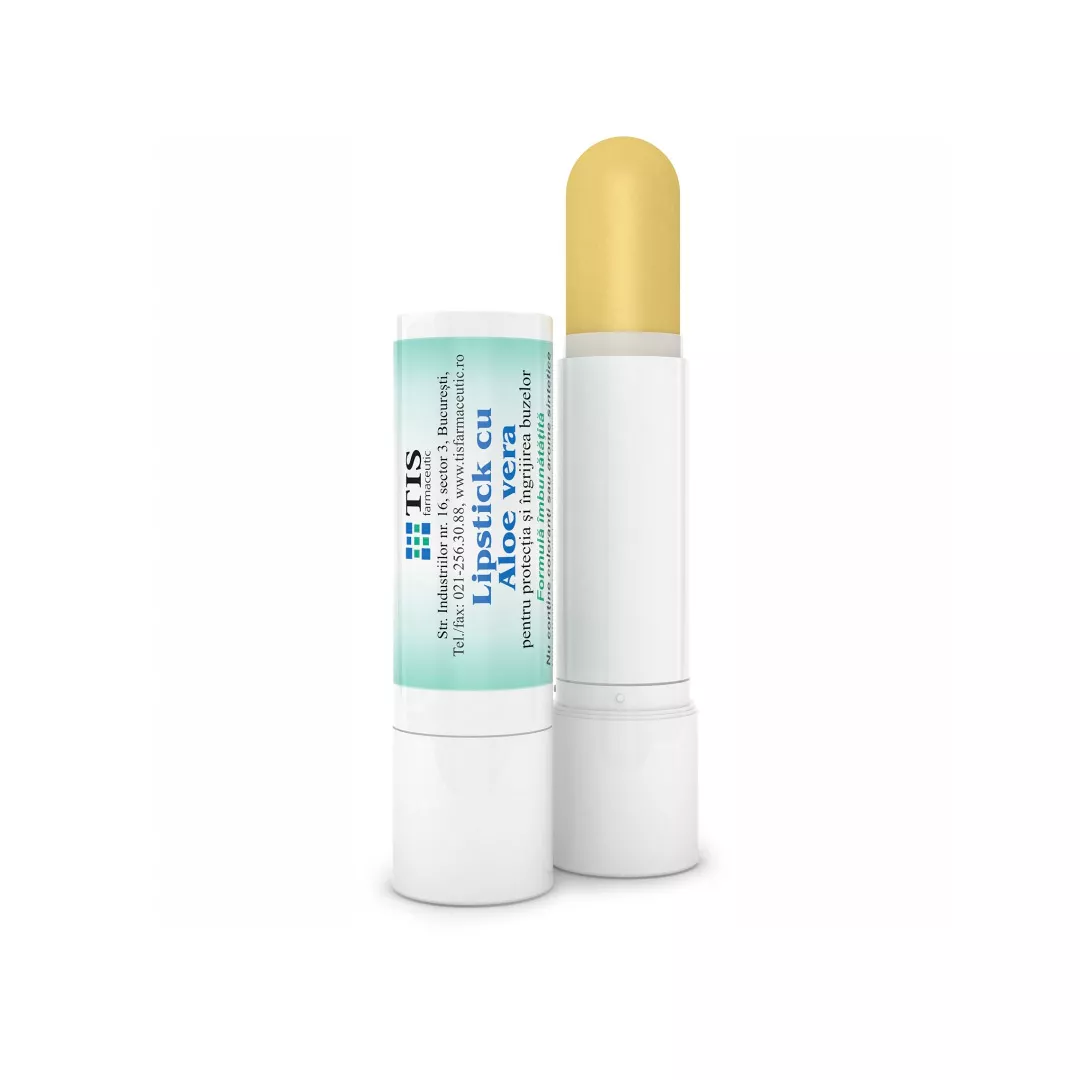 Lipstick cu Aloe Vera, 4 g, Tis Farmaceutic, [],farmaciabajan.ro