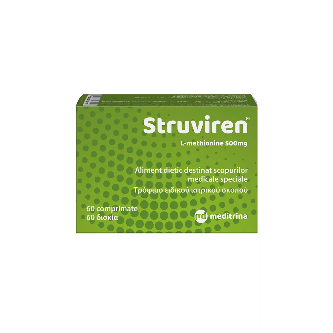 Struviren, 500 mg, 60 comprimate, Meditrina Pharmaceuticals, [],https:farmaciabajan.ro