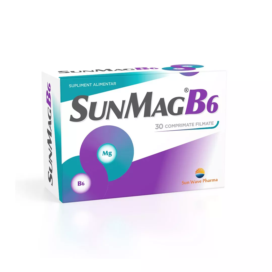 Sunmag B6, 30 comprimate, Sun Wave Pharma, [],https:farmaciabajan.ro