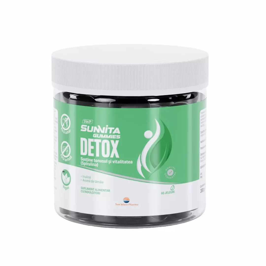 Sunvita Gummies DETOX, 60 jeleuri, Sun Wave Pharma, [],farmaciabajan.ro