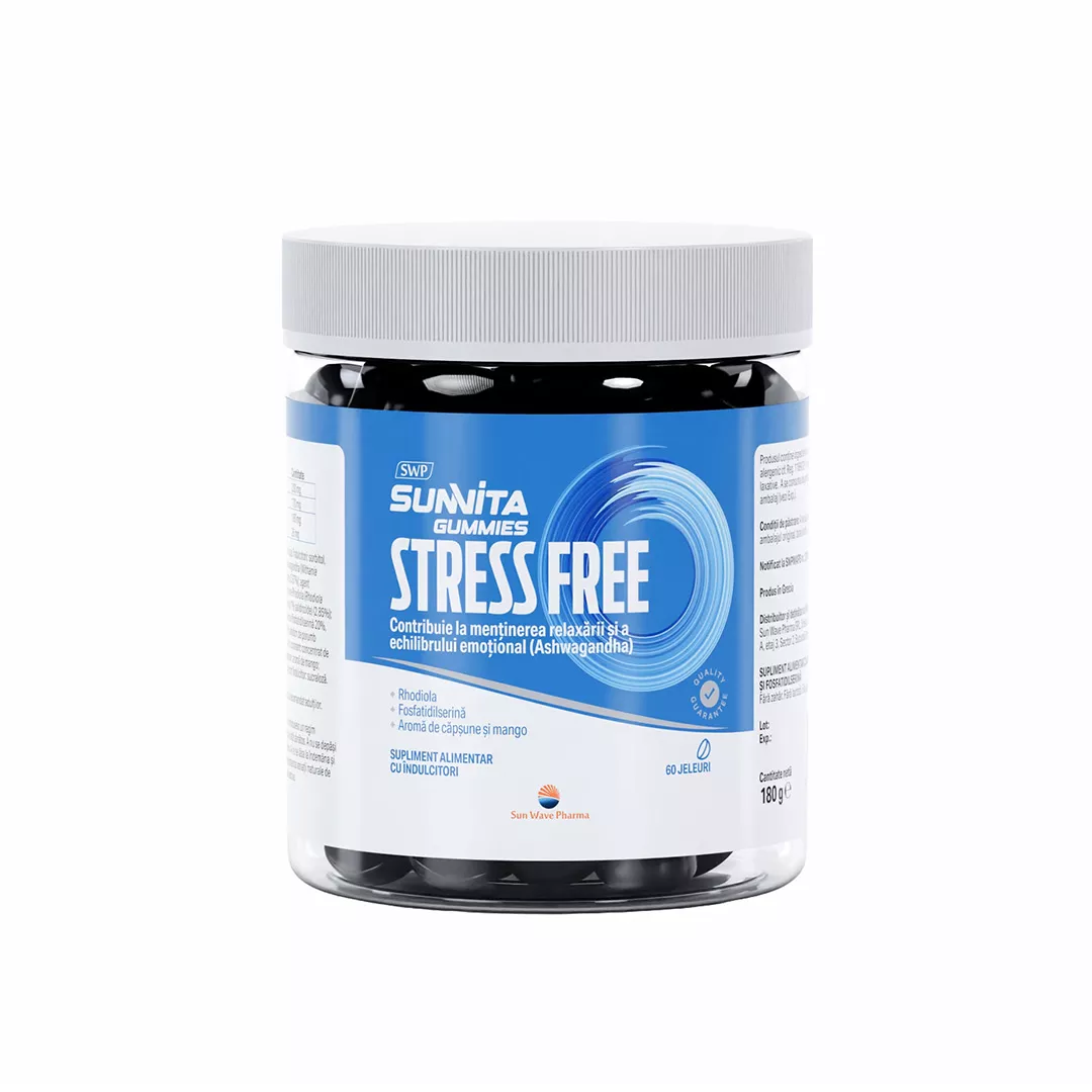 Sunvita Gummies Stress Free, 60 jeleuri, Sun Wave Pharma, [],farmaciabajan.ro