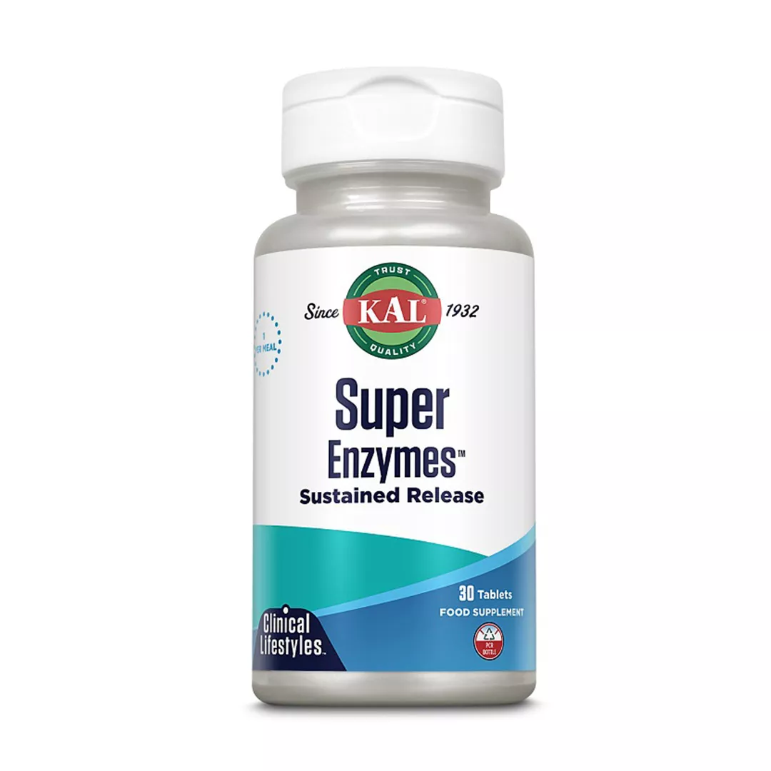 Super Enzymes Kal, 30 tablete cu eliberare prelungita bi-layer, Secom, [],farmaciabajan.ro
