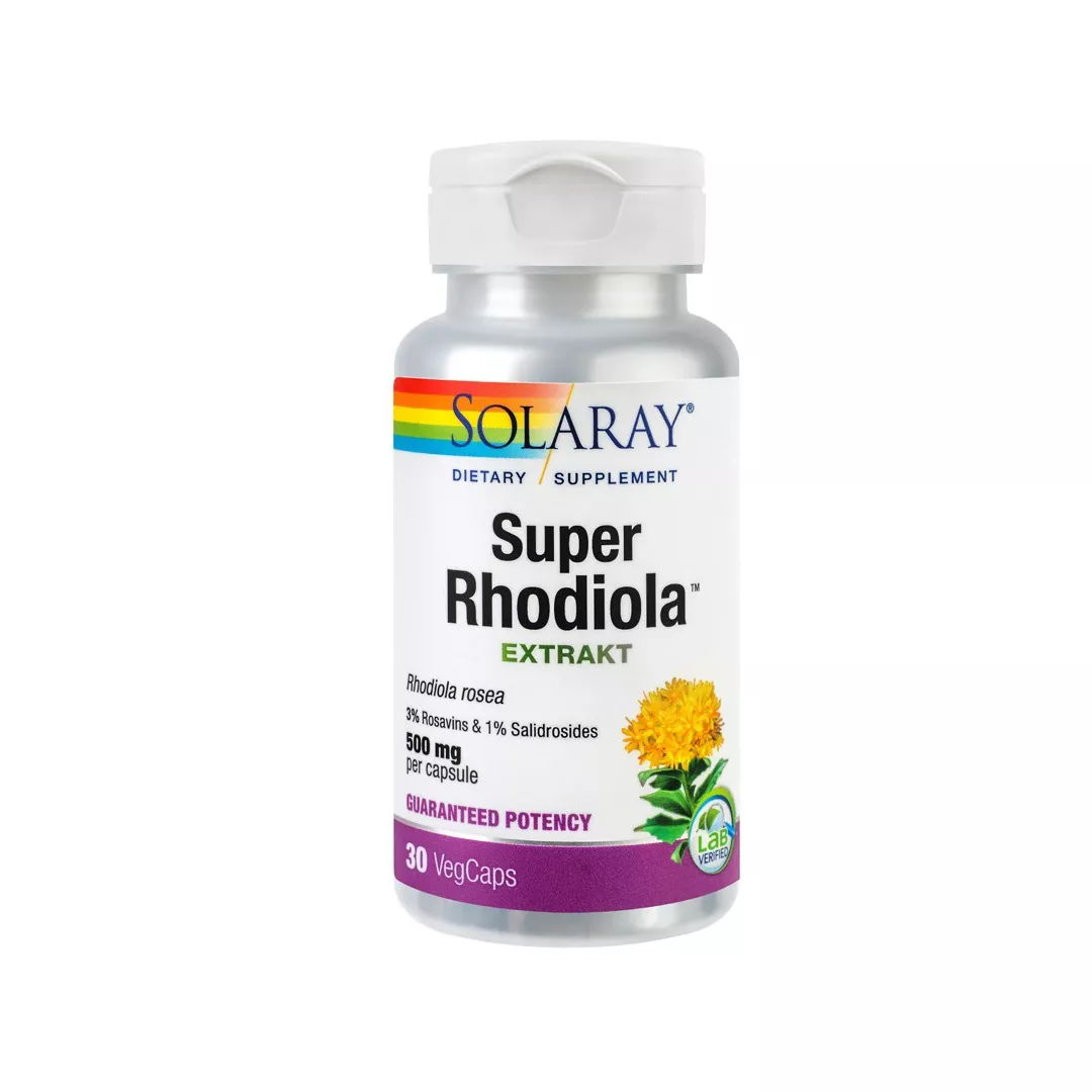 Super Rhodiola 500mg Solaray, 30 capsule, Secom, [],farmaciabajan.ro