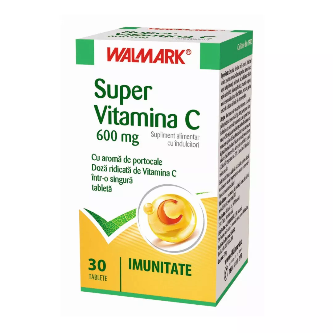 Super Vitamina C 600mg, 30 tablete, Walmark, [],farmaciabajan.ro