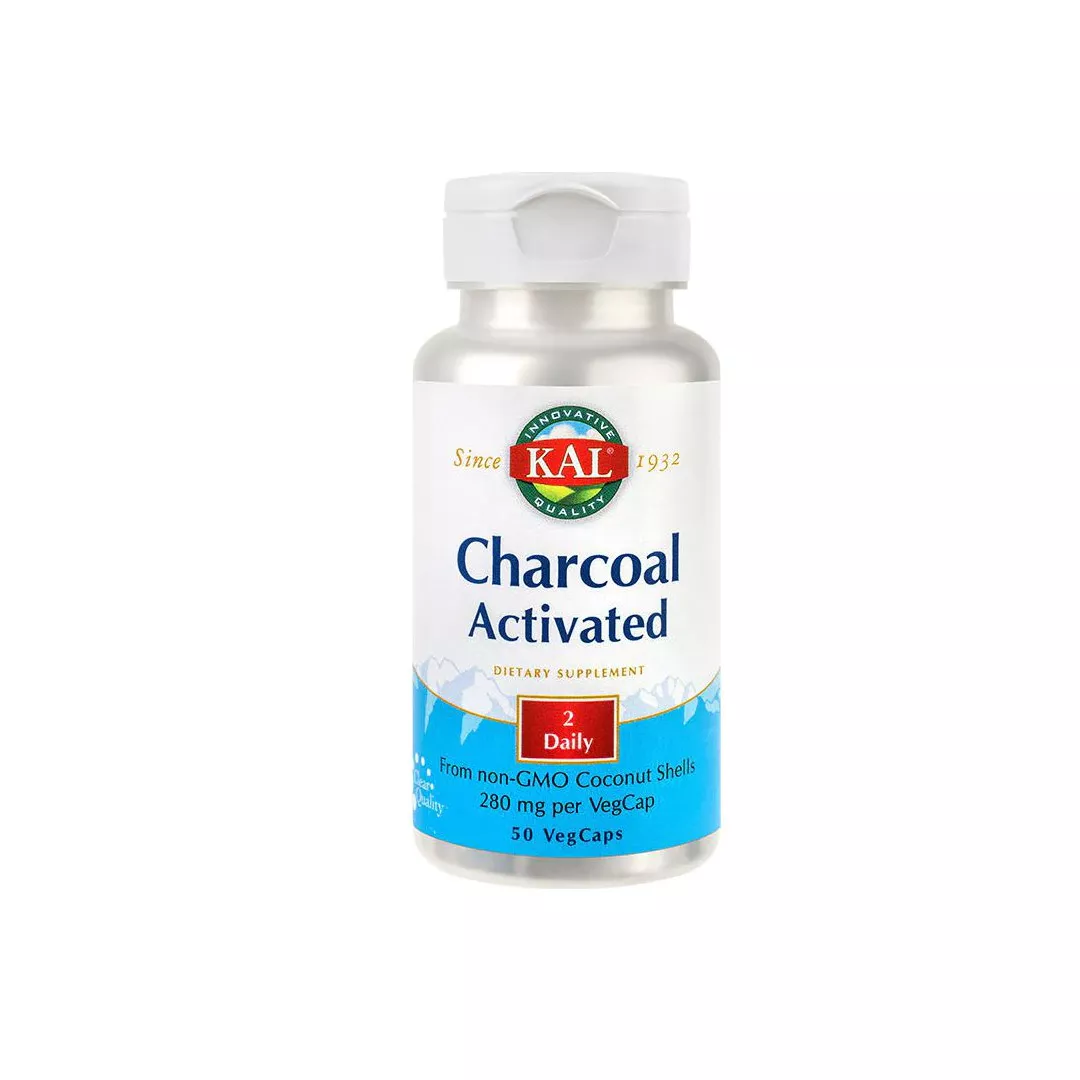 Supliment alimentar Charcoal Activated (Carbune medicinal) 280 mg Kal, 50 capsule, Secom, [],farmaciabajan.ro