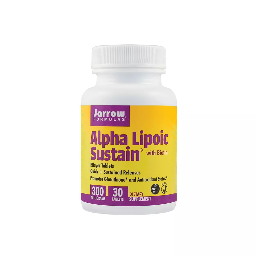 Supliment Alimentar Alpha Lipolic Sustain 300mg Jarrow Formulas, 30 tablete, Secom, [],farmaciabajan.ro