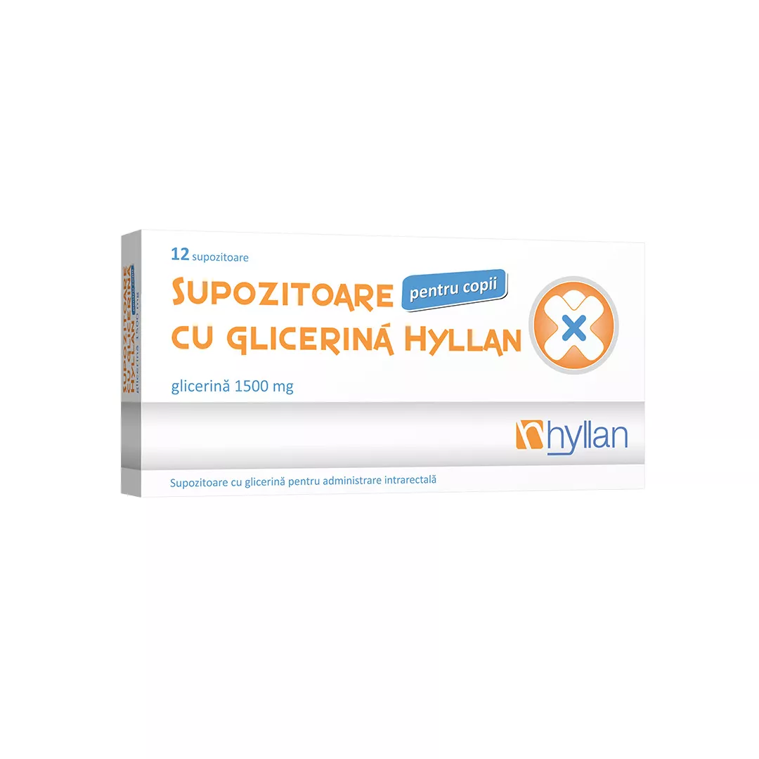 Supozitoare cu glicerina 1500 mg pentru copii, 12 bucati, Hyllan, [],https:farmaciabajan.ro