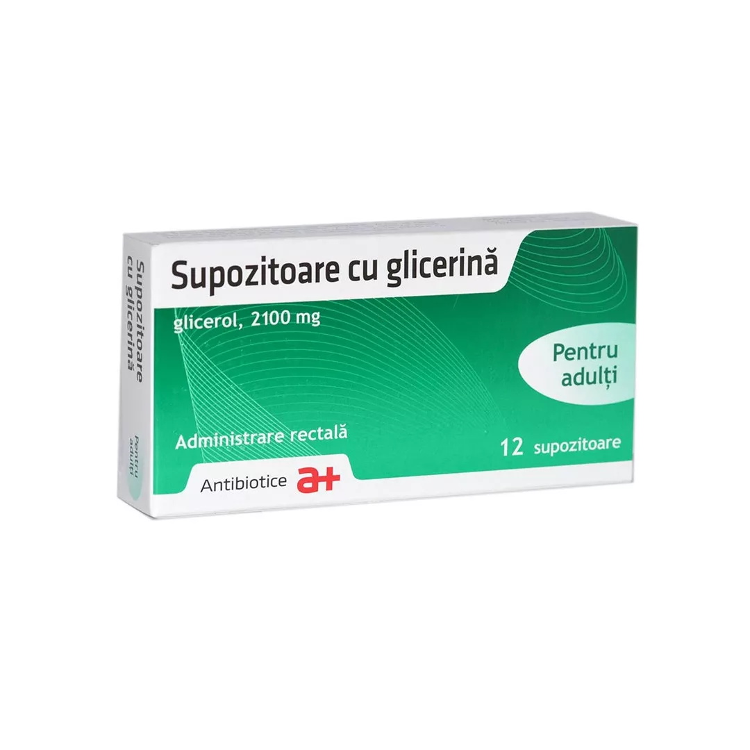 Supozitoare cu glicerina pentru adulti, 2100mg, 12 supozitoare, [],farmaciabajan.ro