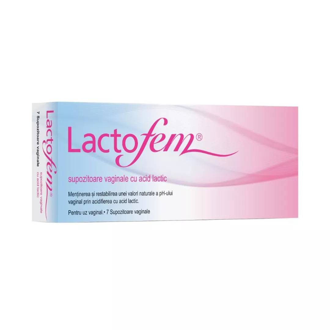 Supozitoare vaginale cu acid lactic Lactofem, 7 bucati, Anton Hubner, [],farmaciabajan.ro