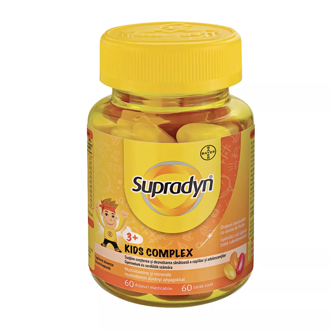 Supradyn Kids Complex, 60 drajeuri masticabile, Bayer, [],https:farmaciabajan.ro