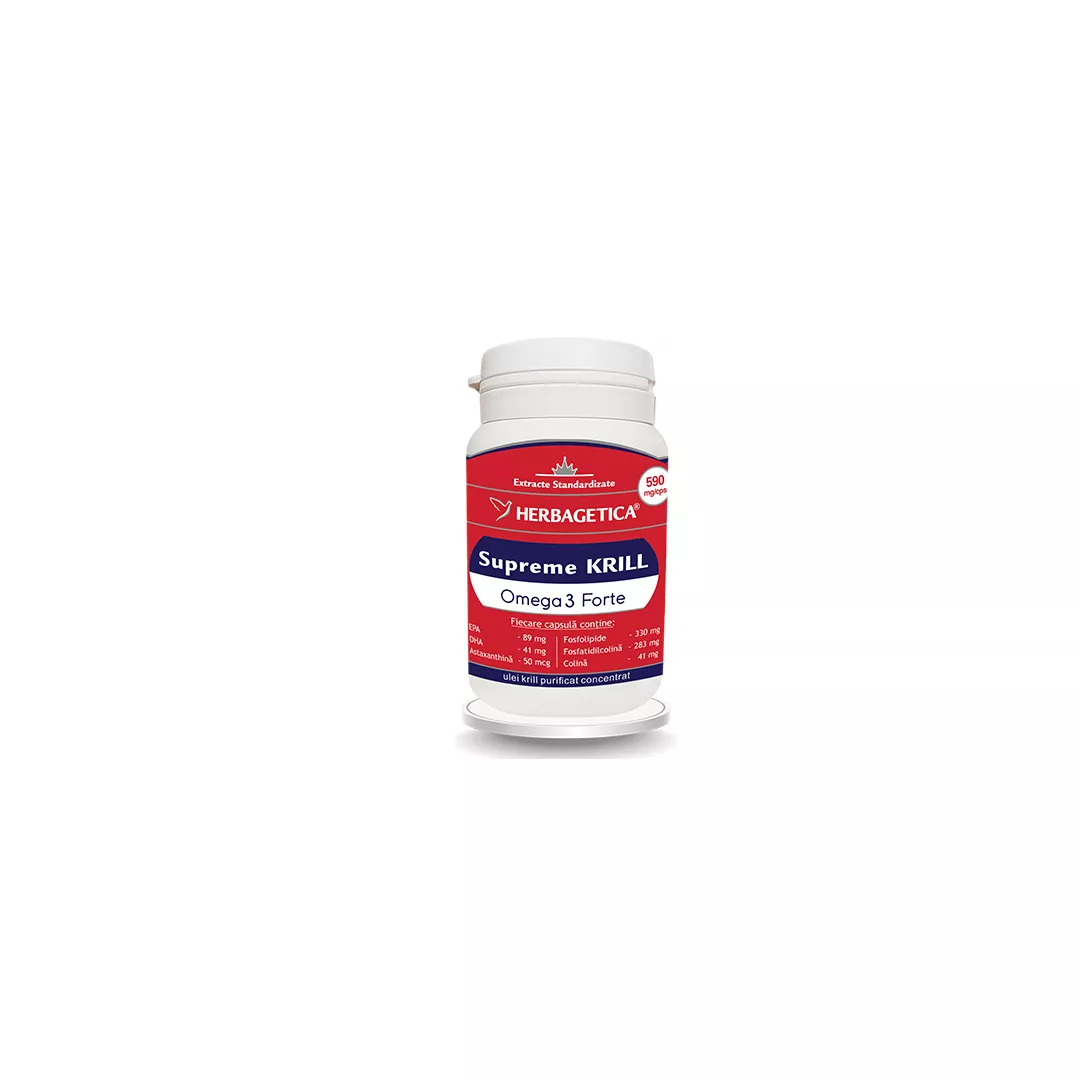 Supreme KRILL Omega3 Forte, 30 capsule, Herbagetica, [],farmaciabajan.ro