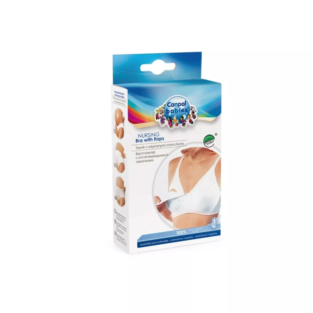 Sutien pentru alaptar 26/756, Alb, Canpol, [],farmaciabajan.ro