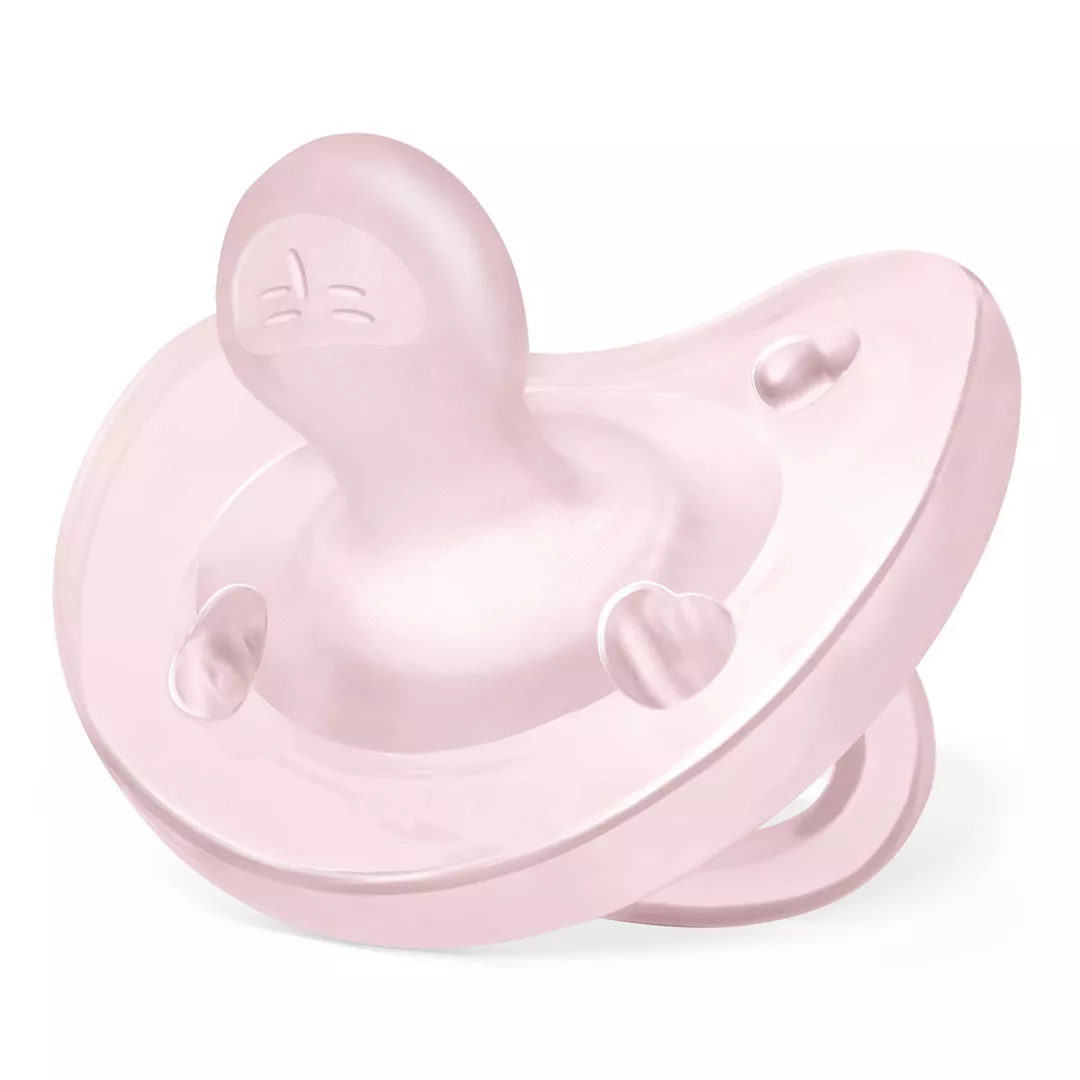 Suzeta anatomica din silicon PhysioSoft, 0-6 luni, Roz, Chicco, [],farmaciabajan.ro
