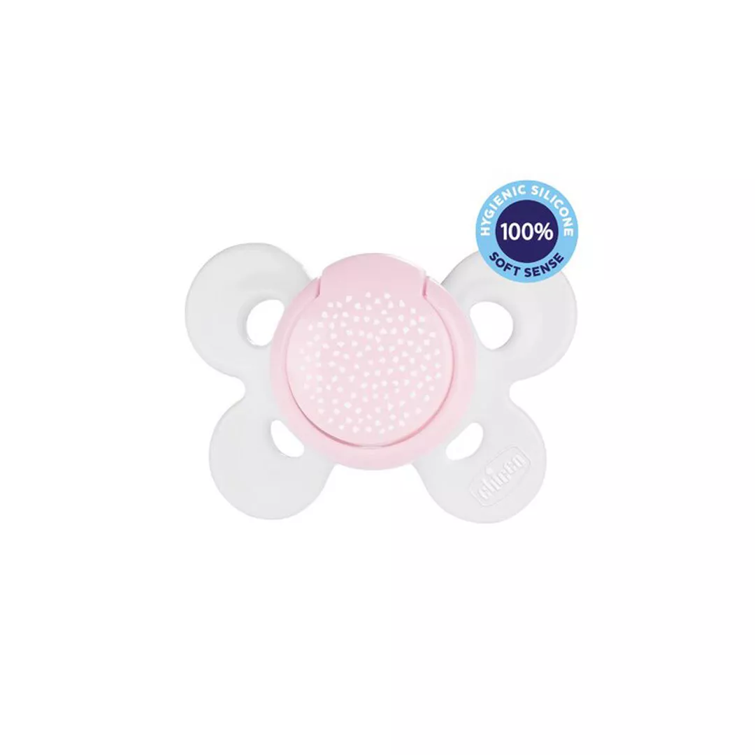 Suzeta silicon Physio Comfort, forma ortodontica, 0-6 luni, roz, Chicco, [],farmaciabajan.ro
