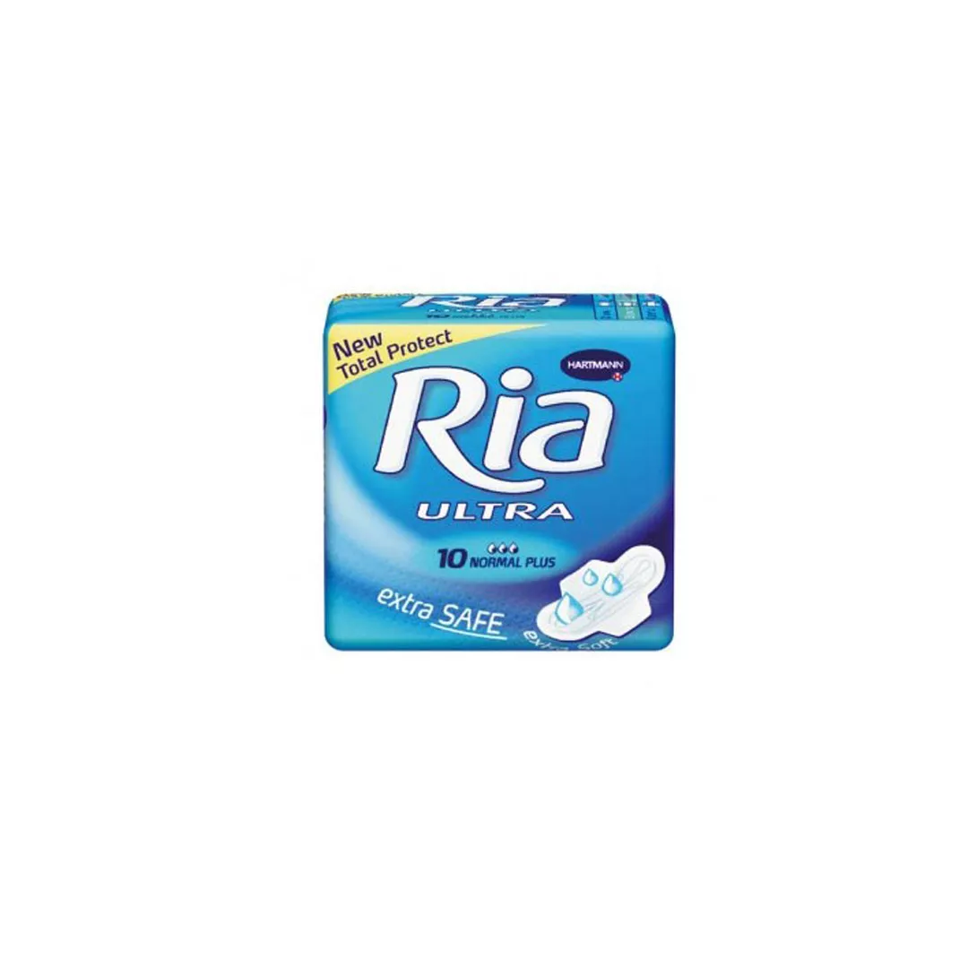 Absorbante igienice cu aripioare ultra subtiri Ria Ultra normal Plus, 10 bucati, Hartmann, [],farmaciabajan.ro