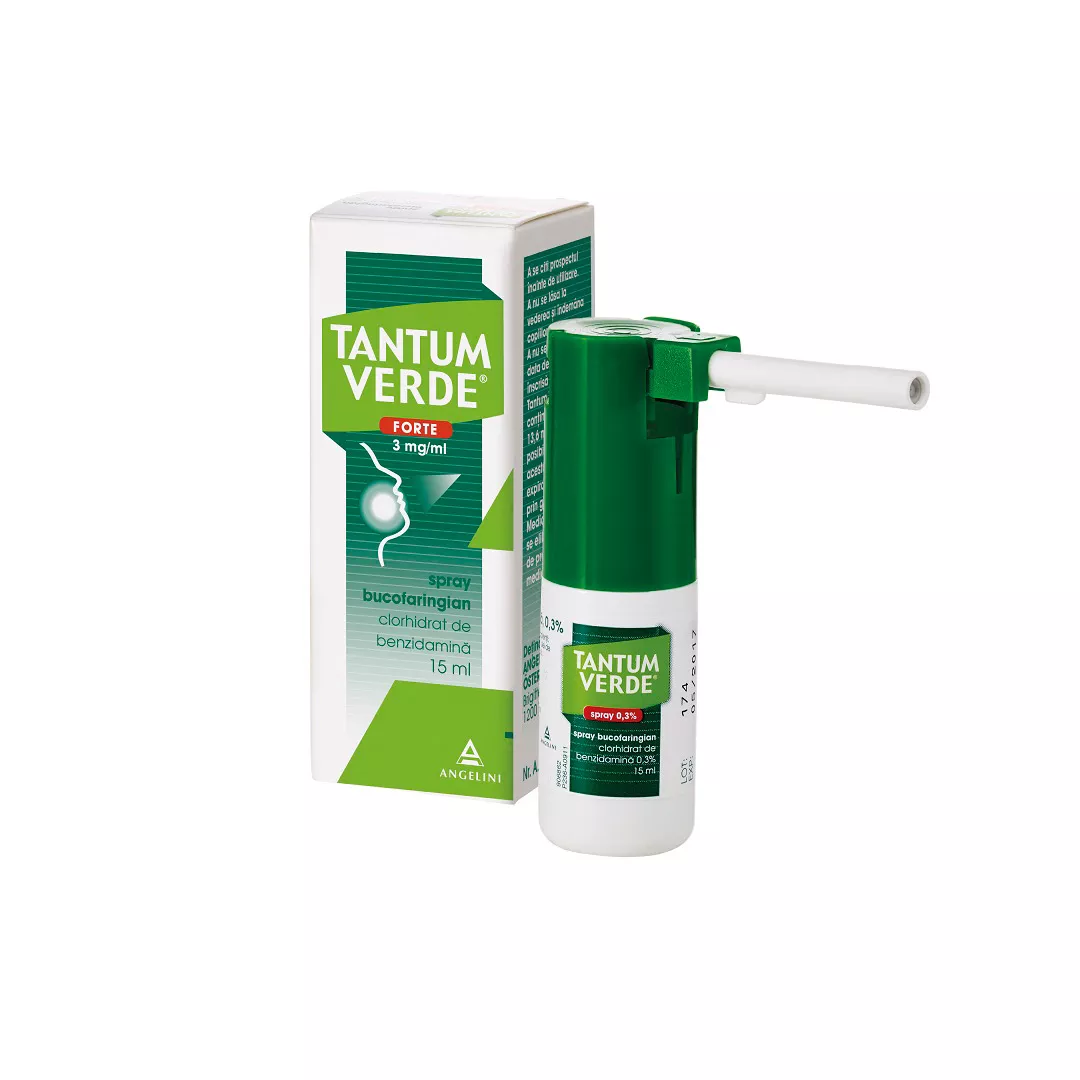 Tantum verde spray forte bucofaringian 0.3%, 15 ml, Csc Pharmaceuticals, [],farmaciabajan.ro