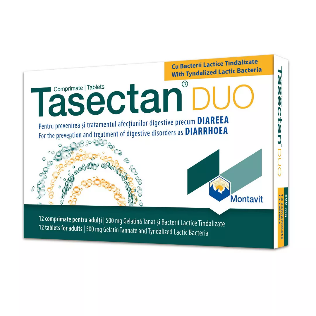 Tasectan DUO 500 mg adulti, 12 tablete, Montavit, [],farmaciabajan.ro