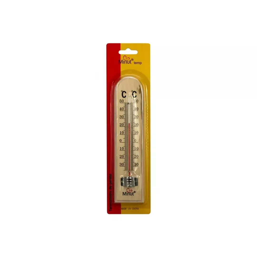 Termometru de camera cu suport lemn, 1 bucata, Minut, [],farmaciabajan.ro