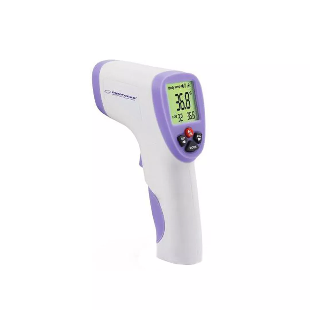 Termometru digital non contact Esperanza, infrarosu, pentru corp si suprafete, ecran LCD, Alb, Vital Logistic, [],farmaciabajan.ro