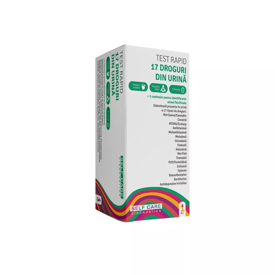 Test rapid din urina 17 droguri, 1 bucata, Self Care, [],farmaciabajan.ro