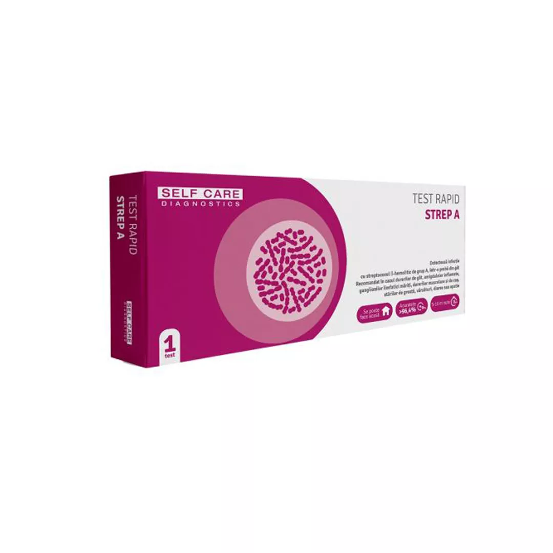 Test rapid Streptococ A, 1 bucata, Self Care, [],farmaciabajan.ro