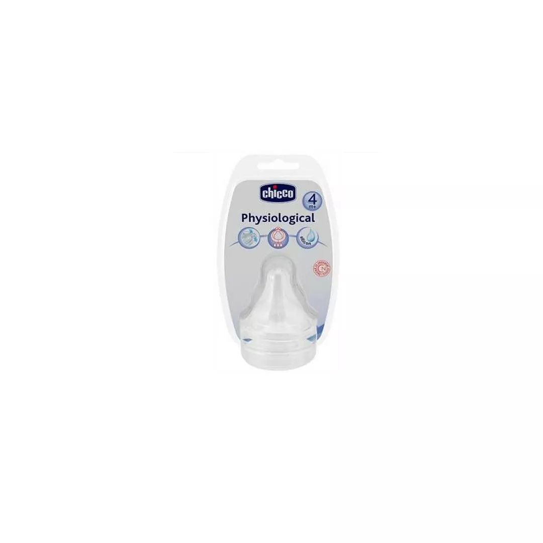 Tetina physiologica silicon cu sistem avansat anti-colici, cu flux rapid, 4 luni, 2 bucati, Chicco, [],farmaciabajan.ro