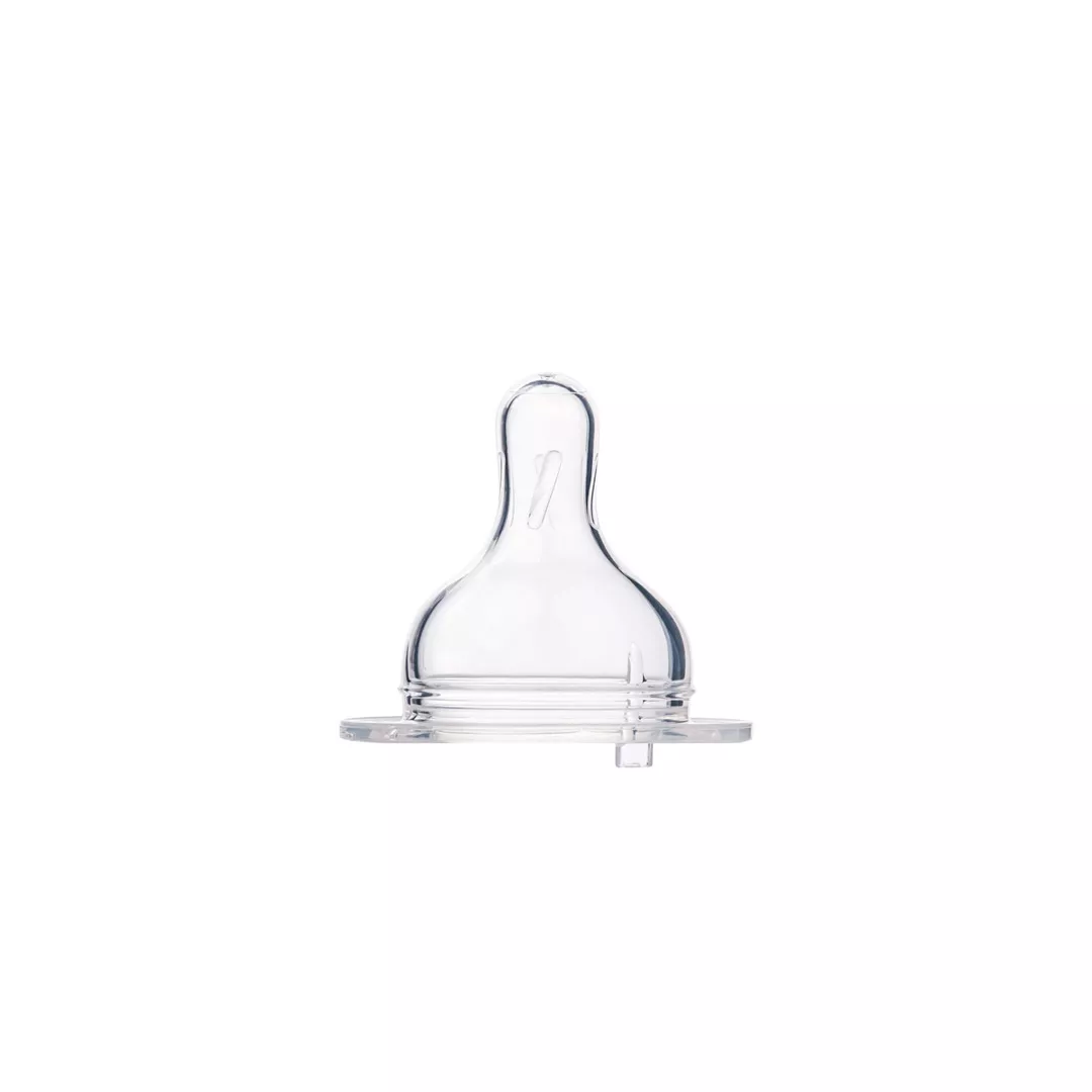 Tetina anticolici pentru biberoane cu gat larg, silicon, “Easy Start”, orificiu stea - flux mediu transparent, 21/723, Canpol, [],farmaciabajan.ro