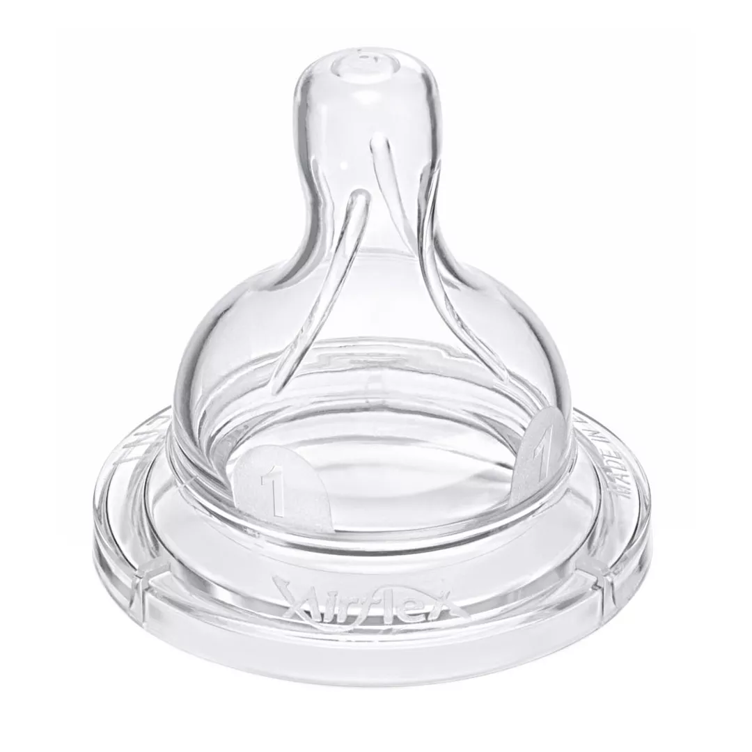 Tetine silicon AirFlex, 1 orificiu, 2 bucati, SCF631/27, Philips Avent, [],farmaciabajan.ro