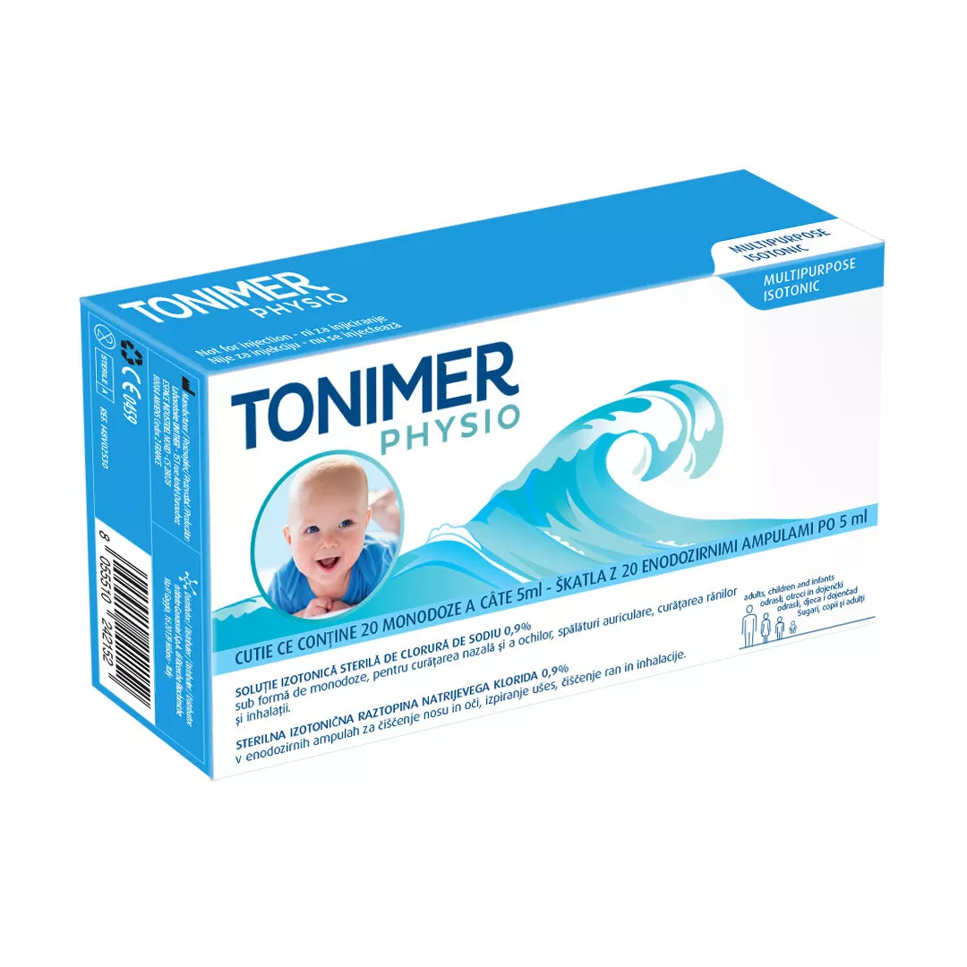 Tonimer Physio solutie izotonica sterila 0.9%, 20 monodoze x 5 ml, Tonimer, [],farmaciabajan.ro