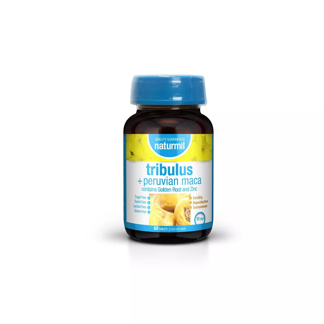 Tribulus + Peruvian Maca, 60 tablete, Naturmil, [],https:farmaciabajan.ro