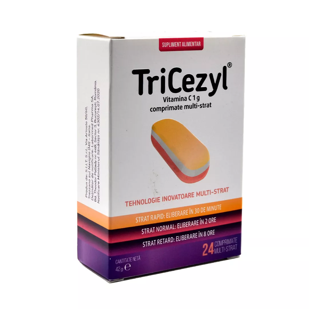 TriCezyl (C 1000 mg) 24 comprimate, multi-strat, Labormed, [],https:farmaciabajan.ro
