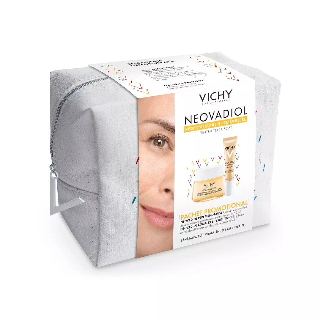 Trusa Neovadiol pentru Ten Uscat + Crema ochi si buze, Vichy, [],farmaciabajan.ro