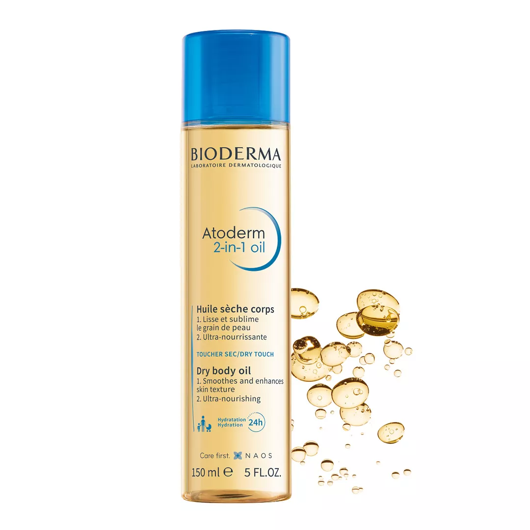 Ulei Atoderm 2 in 1 tratament piele uscata, 150 ml, Bioderma, [],farmaciabajan.ro