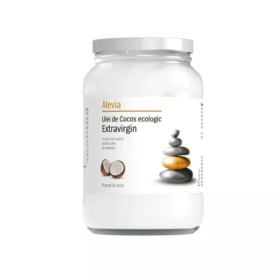Ulei de cocos ecologic extravirgin, 500 ml, 5794, Alevia, [],farmaciabajan.ro