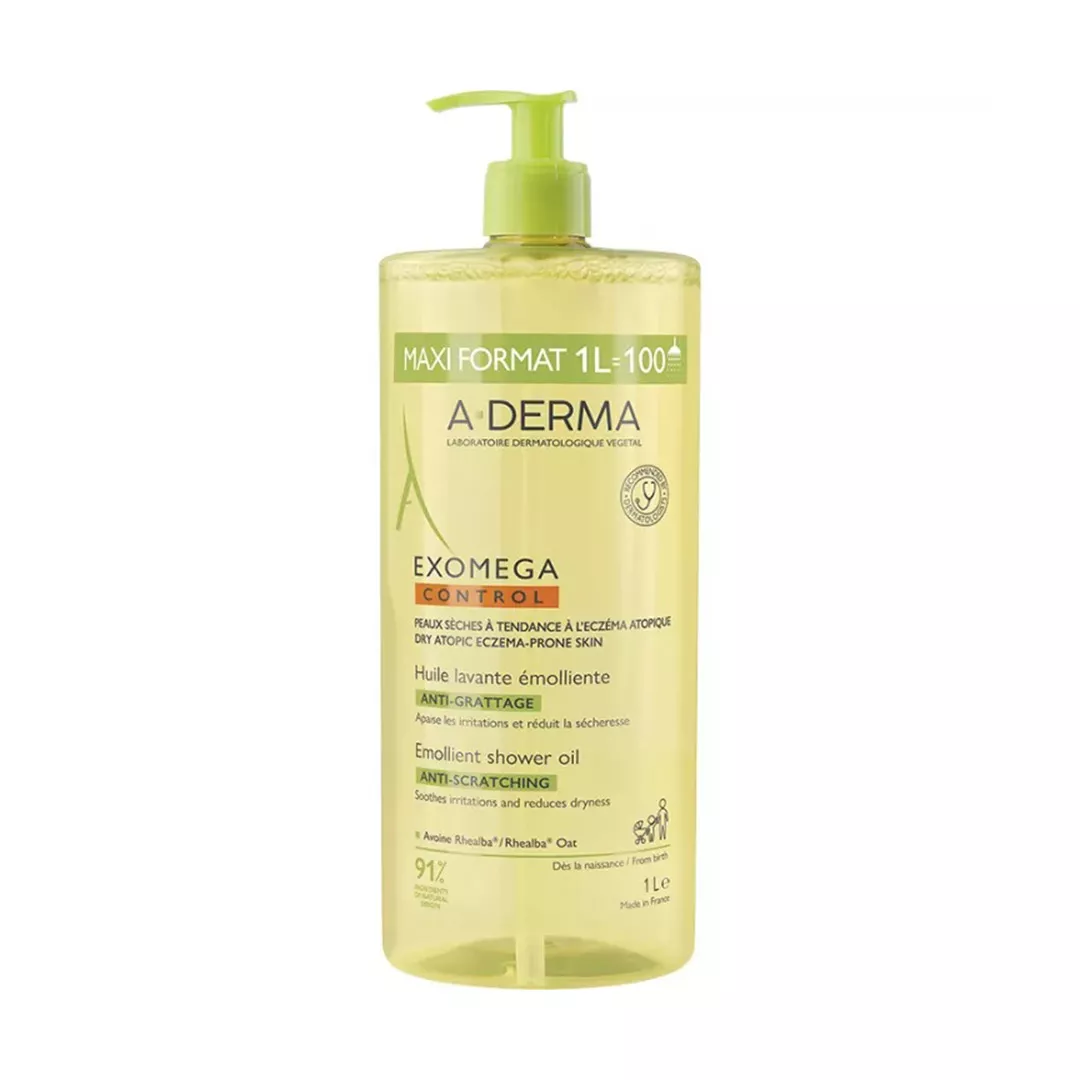 Ulei de dus emolient Exomega Control, 1000 ml, A-Derma, [],farmaciabajan.ro