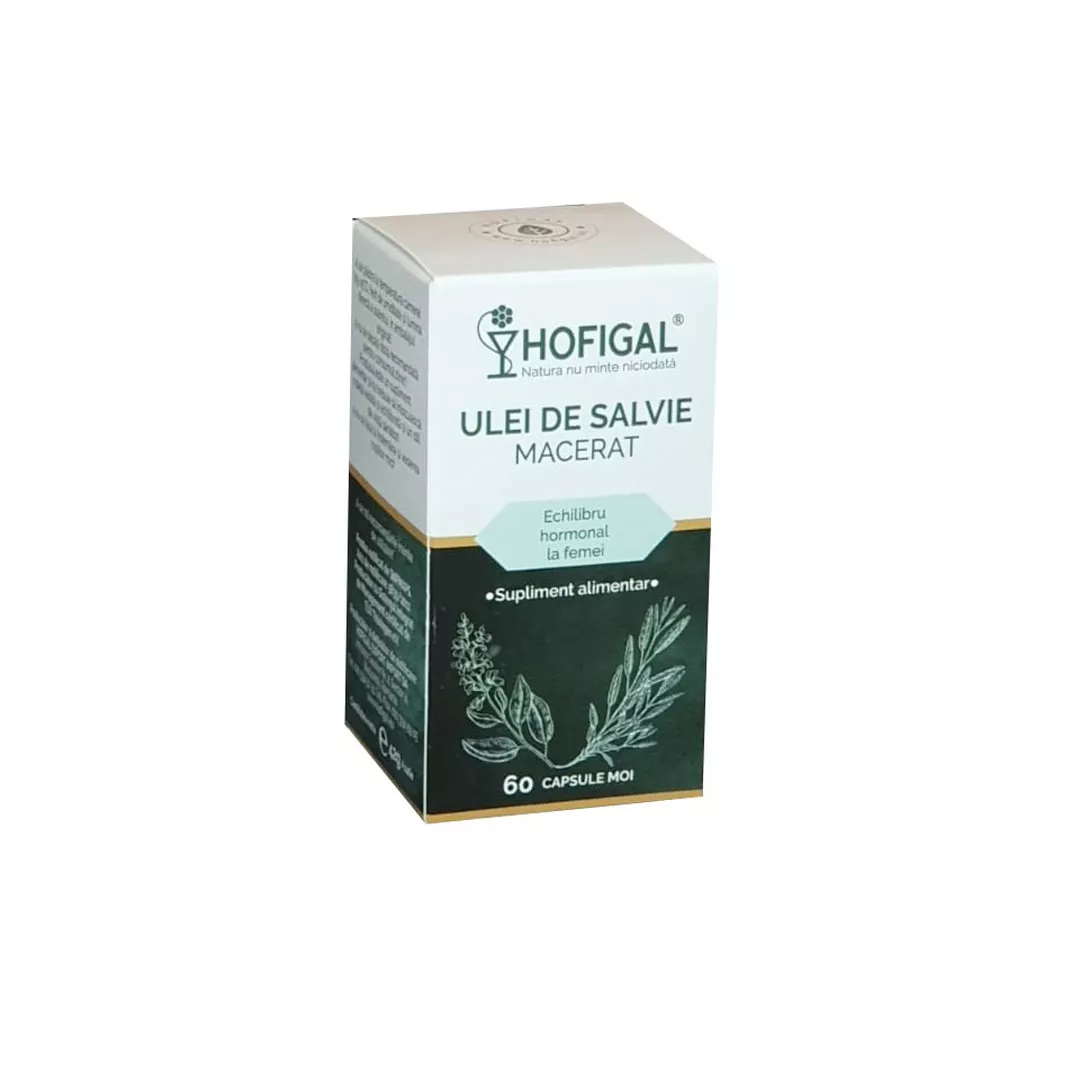 Ulei de salvie macerat, 60 capsule moi, Hofigal, [],farmaciabajan.ro