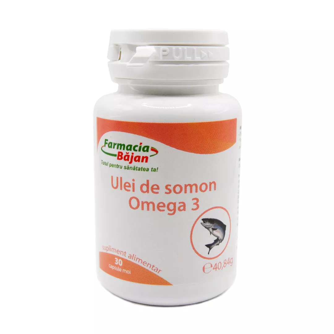 Ulei de somon Omega 3, 30 capsule, Farmacia Bajan, [],farmaciabajan.ro