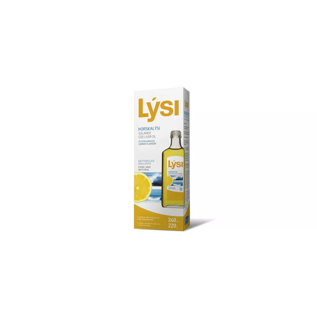 Ulei din ficat de cod cu aroma de lamaie, 240 ml, Lysi, [],farmaciabajan.ro