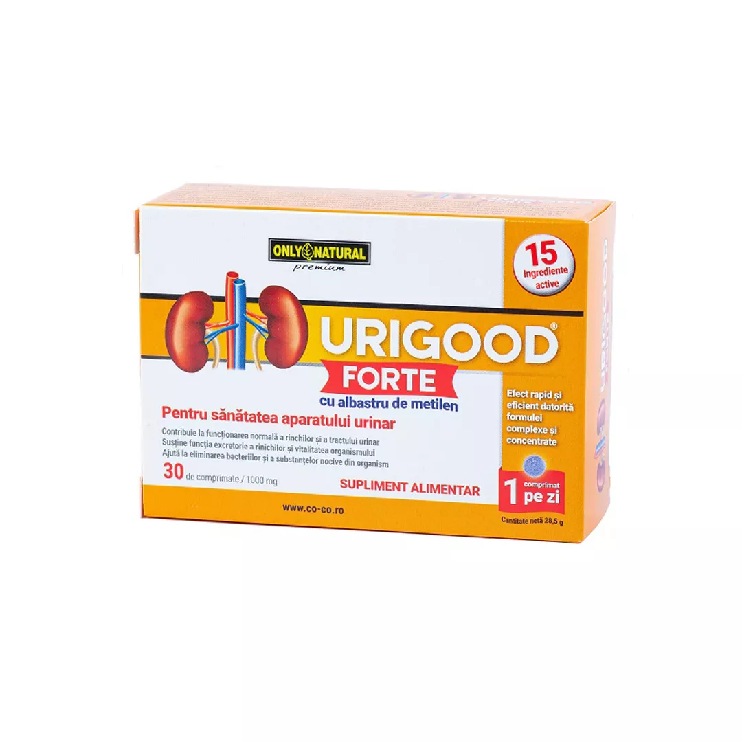 Urigood Forte 1000 mg, 30 comprimate, Only Natural, [],farmaciabajan.ro