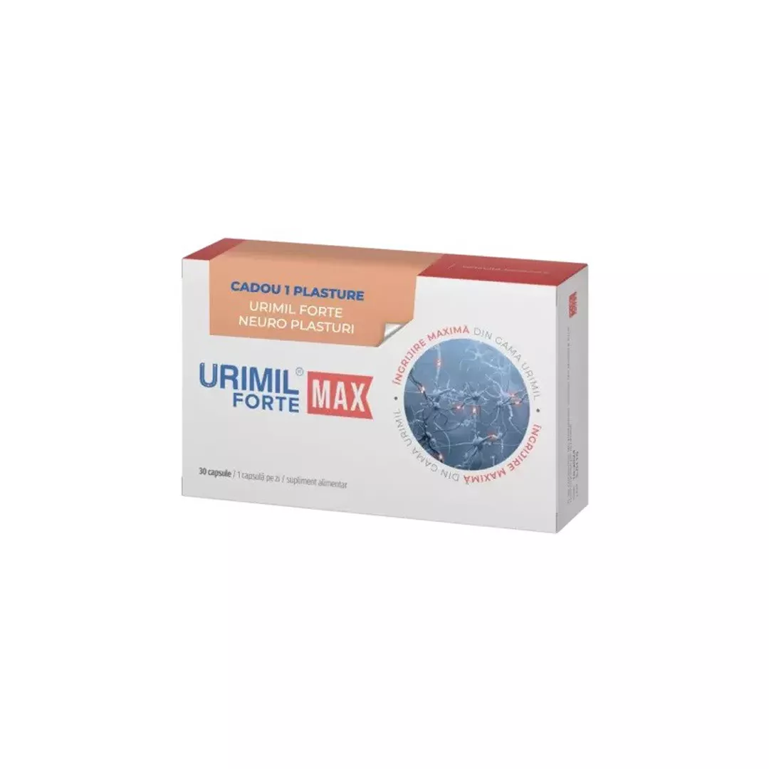Urimil forte max, 30 capsule + 1 plasture cadou, Naturpharma, [],farmaciabajan.ro