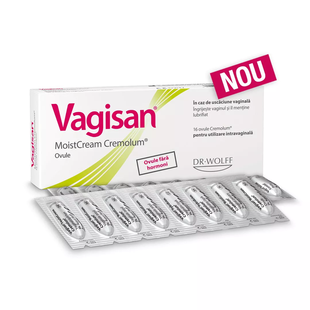 Ovule MoistCream Cremolum Vagisan, 16 bucati, Dr. Wolff, [],farmaciabajan.ro