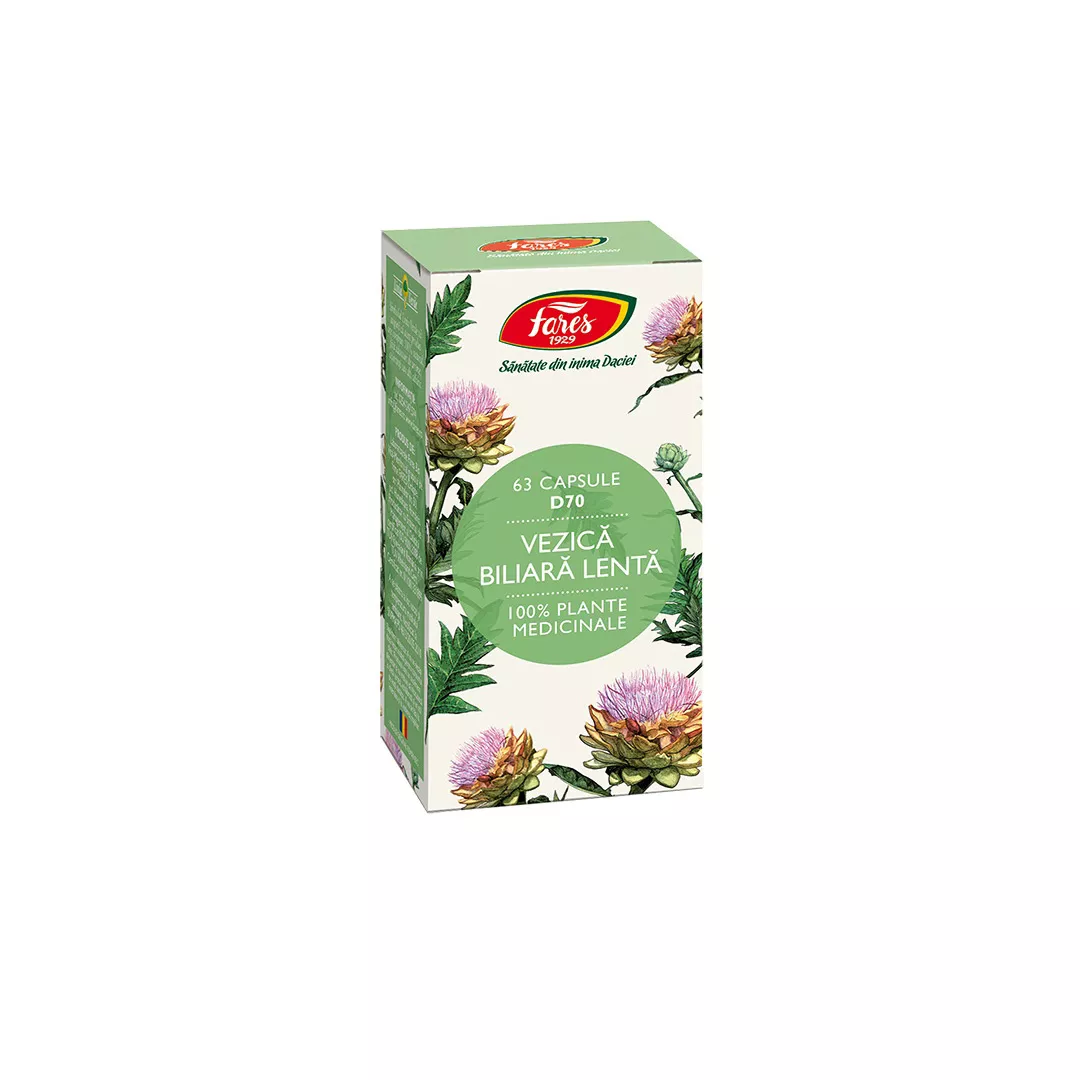 Vezica Biliara Lenta, D70, 63 capsule, Fares, [],farmaciabajan.ro