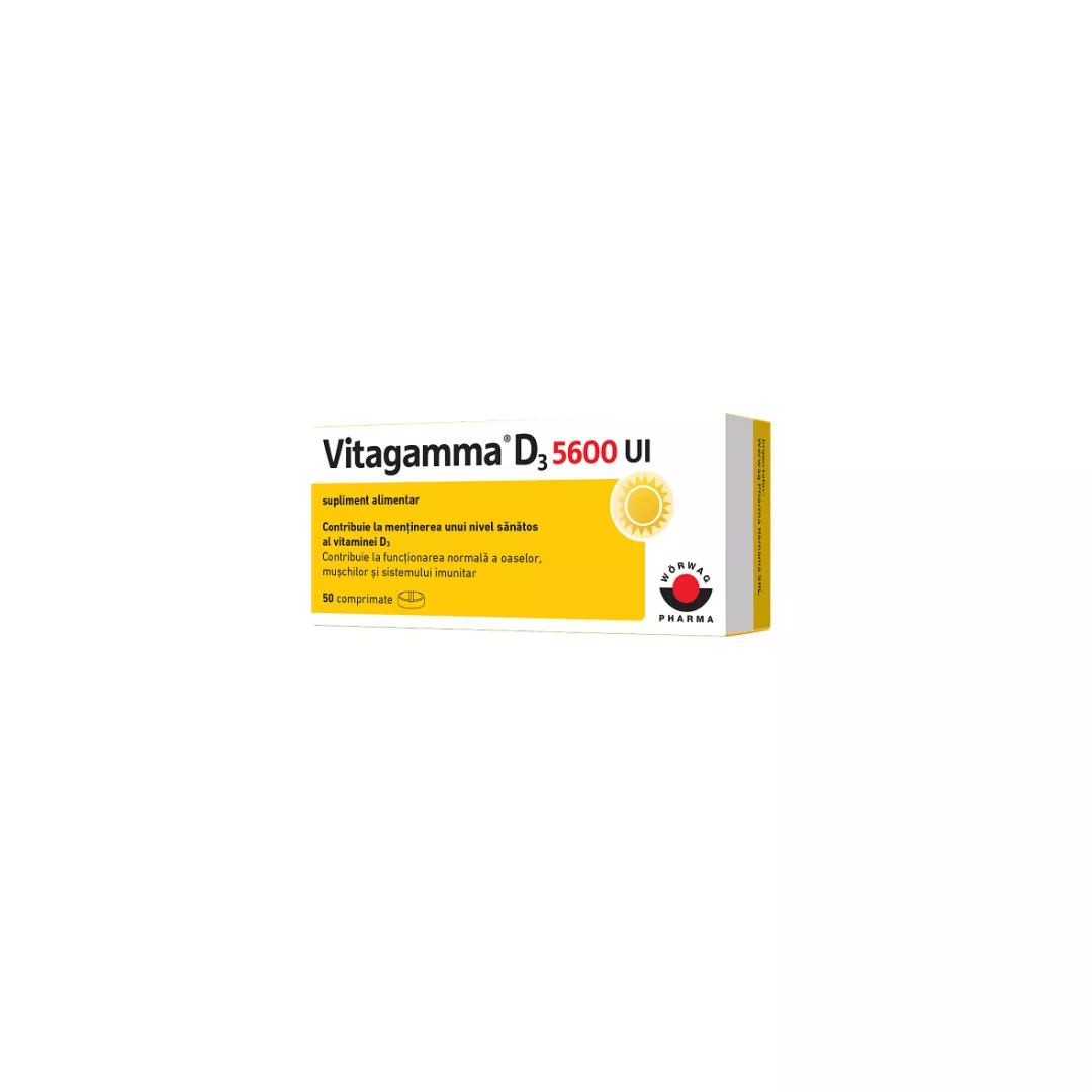 Vitagamma D3 5600UI, 50 comprimate, Worwag, [],farmaciabajan.ro
